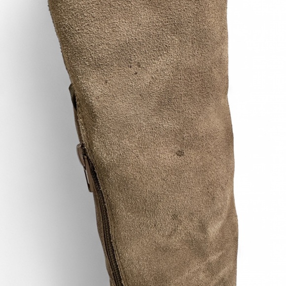 BRAVO Browns Suede Knee High Boots Sherpa Cuff Wedge 38 Women's - Picture 8 of 16